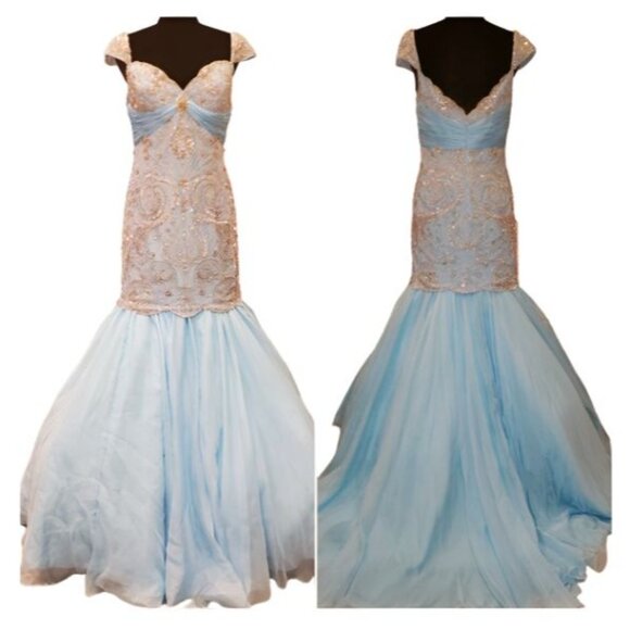 WOW Luxury Couture Glamorous Designer Wedding Evening Cocktail Runway Gown Dress - Picture 4 of 8